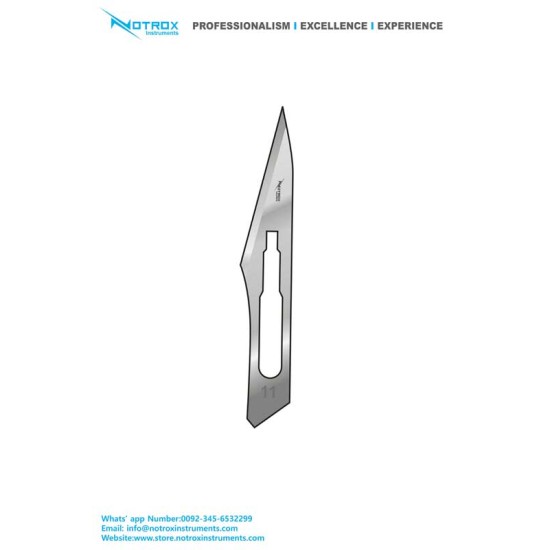 Scalpel Handle Blades Fig.11, Handle Type #3, (Pack of 100 Pieces)