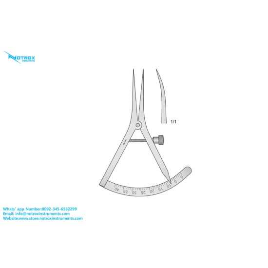 Castroviejo Caliper, 8cm, Curved, 40mm Measuring Range