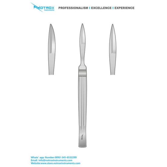 Cottle Double Edged Knife, Blunt Tip, Straight, 15cm