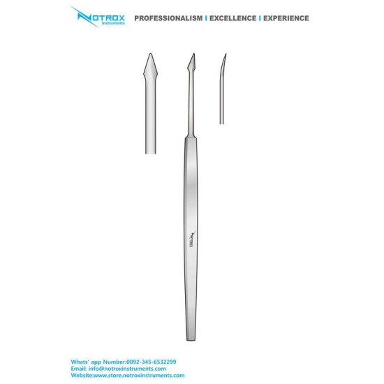 Masing Cartilage Slitting Knife, Curved Blade, 13cm