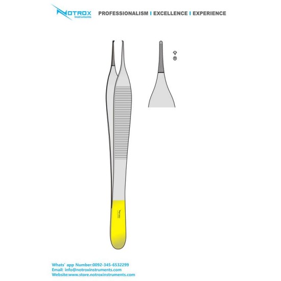 ADSON T.C. (TUNGSTEN CARBIDE) DELICATE TISSUE AND SUTURE FORCEPS, 1X2 TEETH 