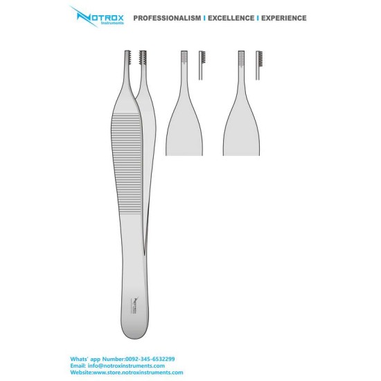 ADSON BROWN DELICATE TISSUE FORCEPS, 12CM, STRAIGHT