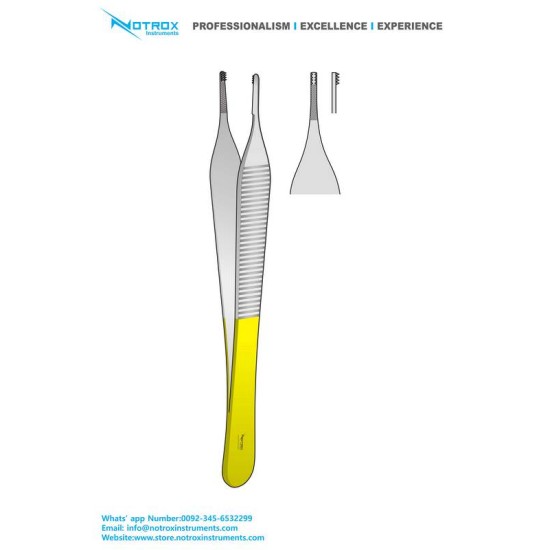 Adson Brown T.C. (Tungsten Carbide) Delicate Tissue Forceps, 12cm, Straight