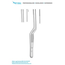 Lucae-Gruenwald Ear Bayonet Dressing Forceps, 14cm, Serrated