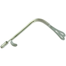 WIEDER BREAST AND FACIAL RETRACTOR / TONGUE DEPRESSOR, SERRATED, WITH FIBER OPTIC LIGHT GUIDE