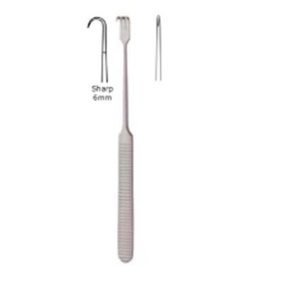 RETRACTOR, SINGLE PRONG, SHARP, 17CM