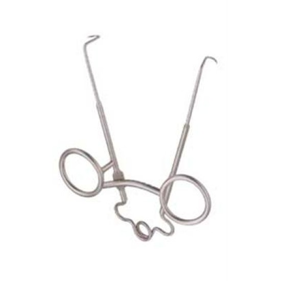 SPRING RETRACTOR, 10.5CM, 1X1 SHARP PRONGS, WITH RATCHET