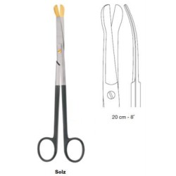 SOLZ "GOLD TIP" SUPERCUT SCISSORS, 20CM, CURVED, SLIGHT BEVEL ON SHANK