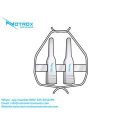 Microvascular Clamp pair approximator with frame, a-2.2mm X b-8.0mm X c-3.8mm X d-1.1mm