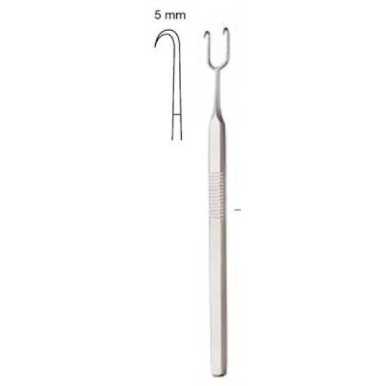 COTTLE ALAR AND SKIN HOOK, 14CM, 2 PRONGS, SHARP, 5X10MM