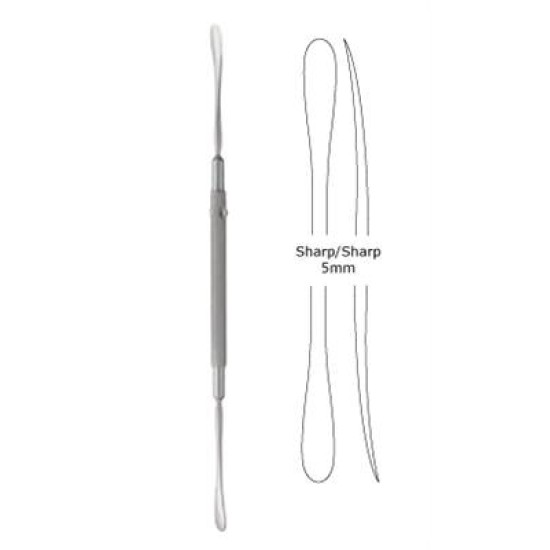 FREER RASPATORY, 19CM, 5/5MM, DOUBLE ENDED, SHARP / SHARP